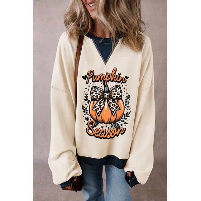 Pumpkin Graphic Long Sleeve Sweatshirt