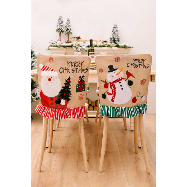 2-Pack Christmas Snowman Chair Covers