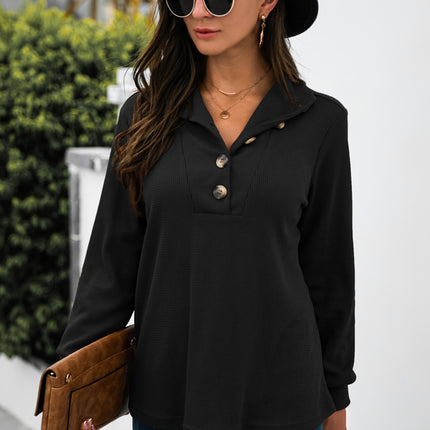 Half Button Long Sleeve T-Shirt