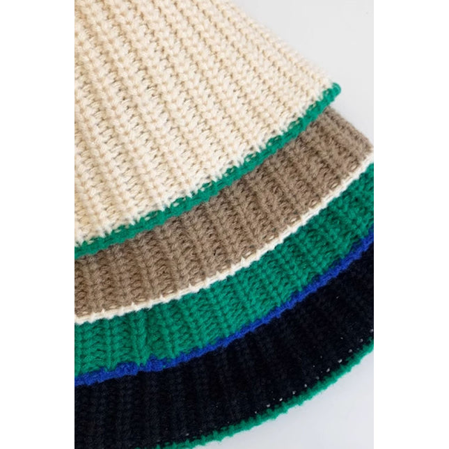 Contrast Trim Woven Hat