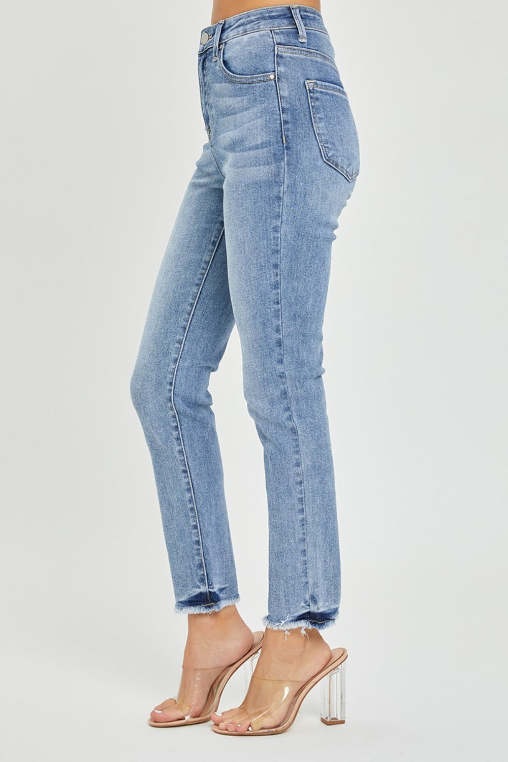RISEN Full Size High Rise Frayed Hem Skinny Jeans – Vickie Lynn's