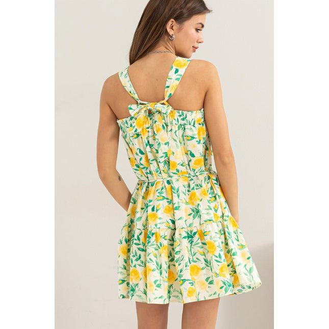 HYFVE Floral Tie Shoulder Mini Dress