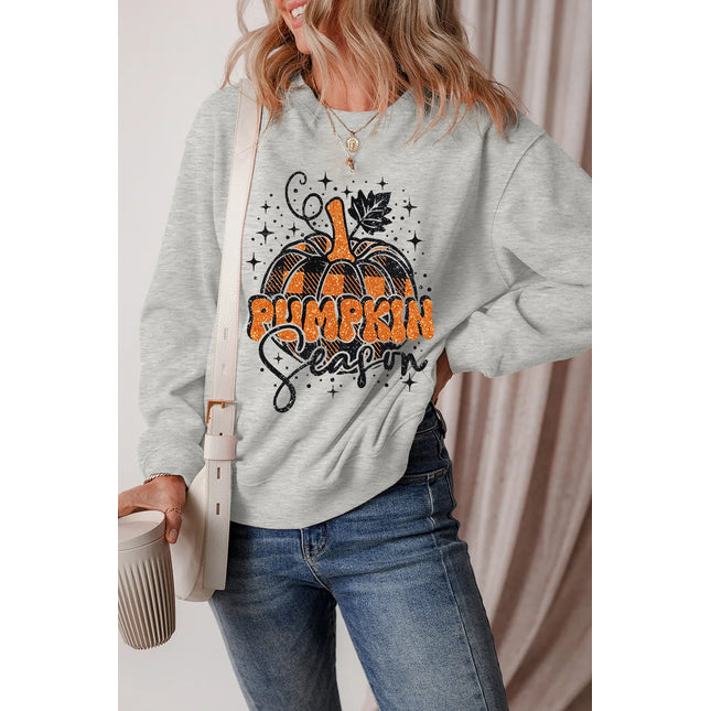 Graphic Round Neck Long Sleeve Sweatshirt