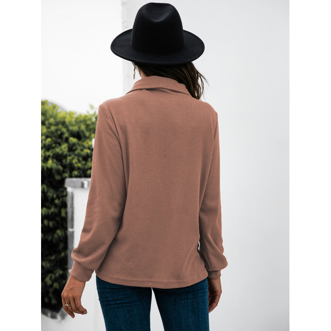 Half Button Long Sleeve T-Shirt