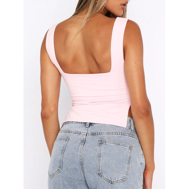 Ruched Sweetheart Neck Wide Strap Tank