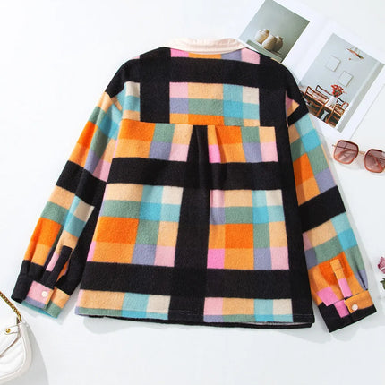 Plus Size Color Block Half Snap Long Sleeve Sweatshirt