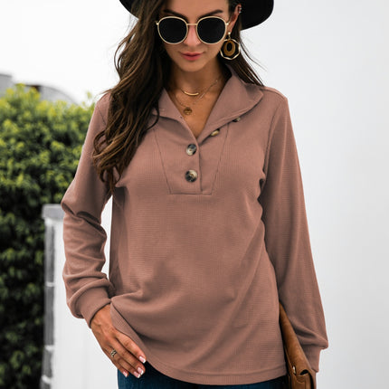 Half Button Long Sleeve T-Shirt