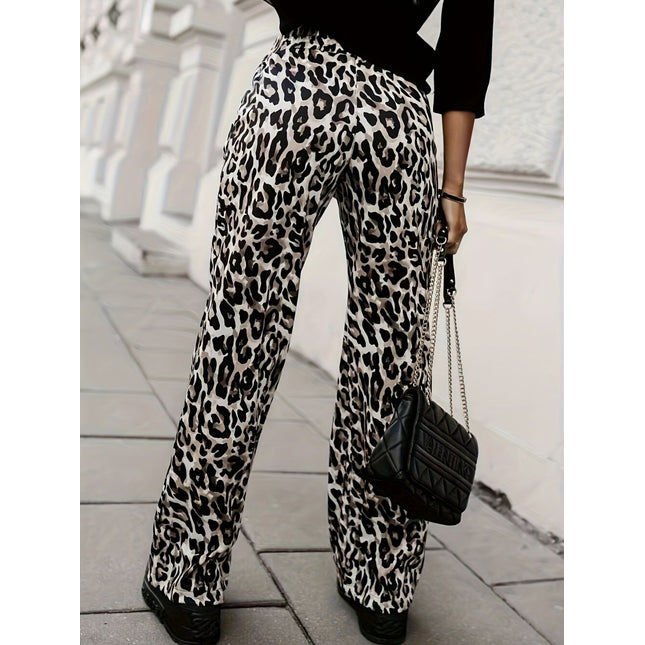 Full Size Animal Print Elastic Waist Pants