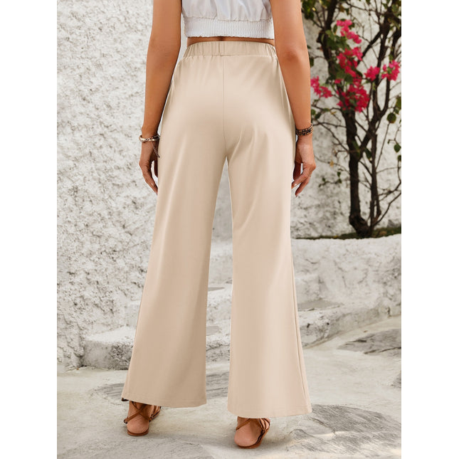 Elastic Waist Wide Leg Pants