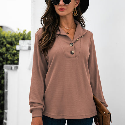 Half Button Long Sleeve T-Shirt