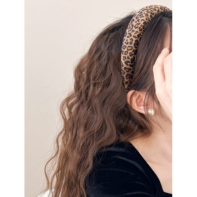 Leopard Polyester Wide Headband