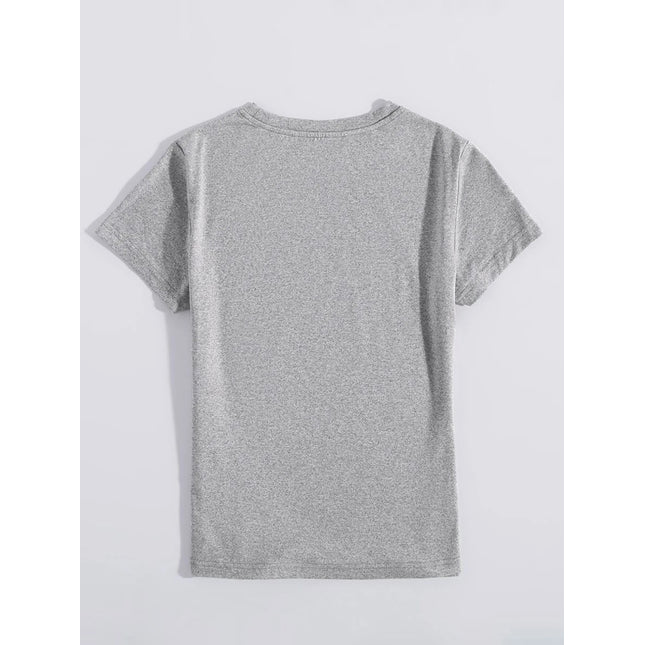 Graphic Round Neck Short Sleeve T-Shirt