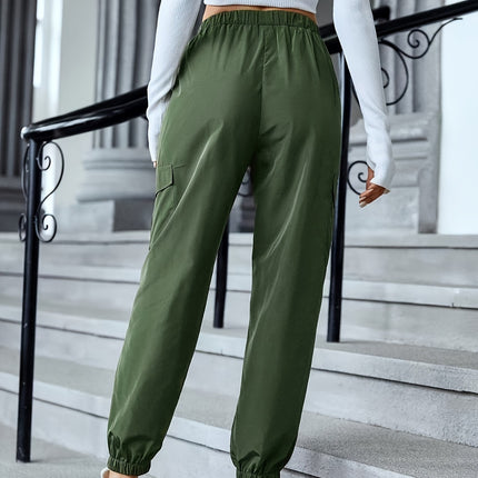 Full Size Elastic Waist Pants with Pockets