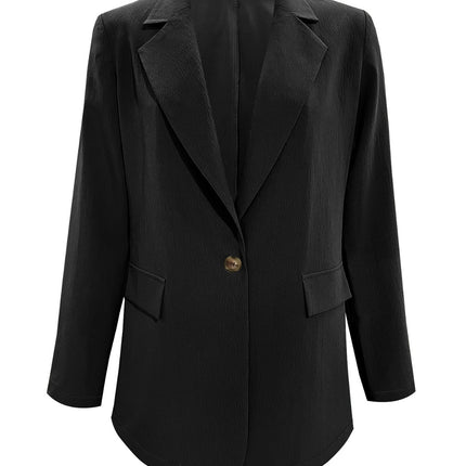 Lapel Collar Long Sleeve Blazer