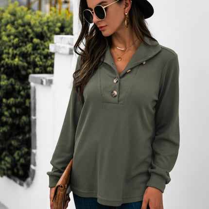 Half Button Long Sleeve T-Shirt