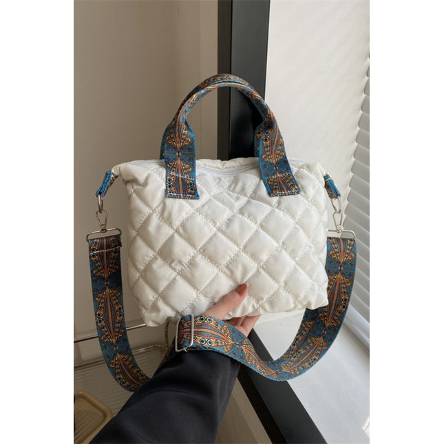 Bubble Textured Printed Strap Handbag