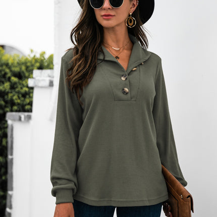 Half Button Long Sleeve T-Shirt