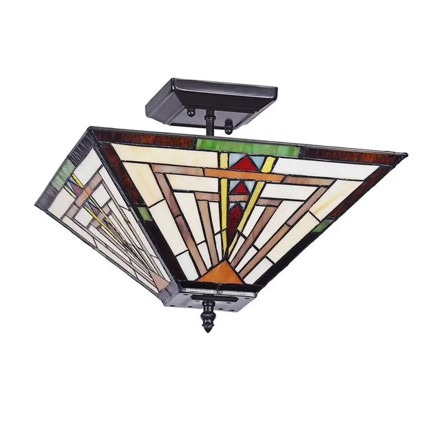 NORMAN Mission 2 Light Blackish Bronze Semi-flush Ceiling Fixture