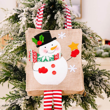 4-Pack Christmas Gnome Graphic Striped Gift Bag