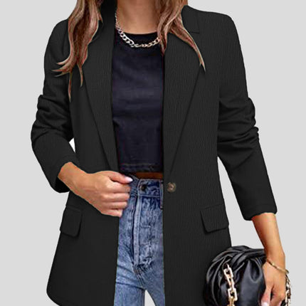 Lapel Collar Long Sleeve Blazer