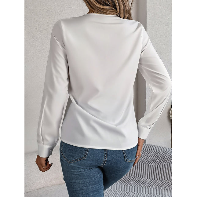 V-Neck Long Sleeve Blouse