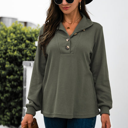 Half Button Long Sleeve T-Shirt