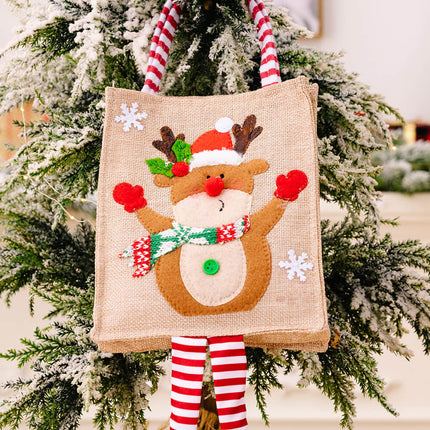 4-Pack Christmas Gnome Graphic Striped Gift Bag