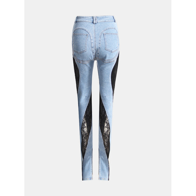 Lace Patchwork Skinny Jeans