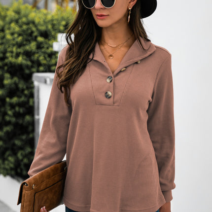 Half Button Long Sleeve T-Shirt