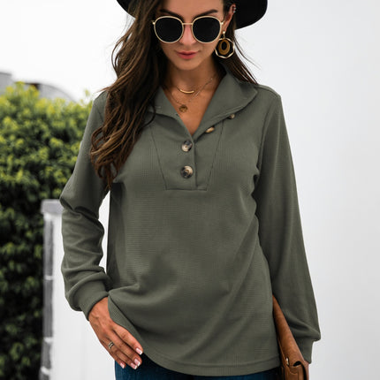 Half Button Long Sleeve T-Shirt