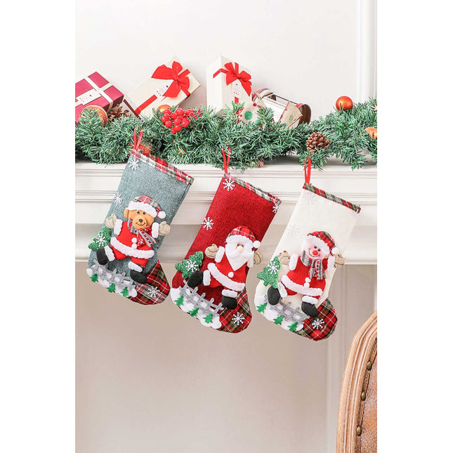 4-Pack Plaid Christmas Stockings