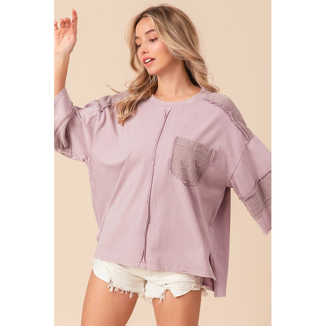 BiBi High-Low Washed T-Shirt