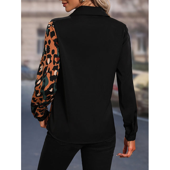 Honey Leopard Long Sleeve Blouse