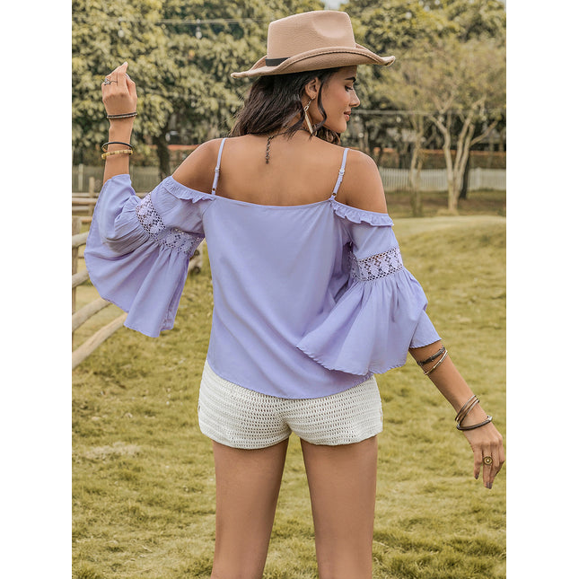 Square Neck Flare Sleeve Blouse