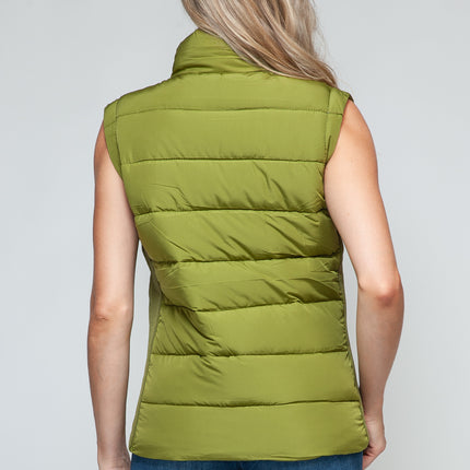 Snobbish Zip Up Turtleneck Vest with Pockets