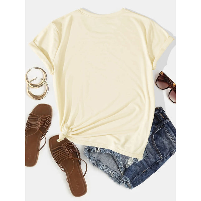 Graphic Round Neck Short Sleeve T-Shirt