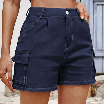 Pocketed High Waist Shorts