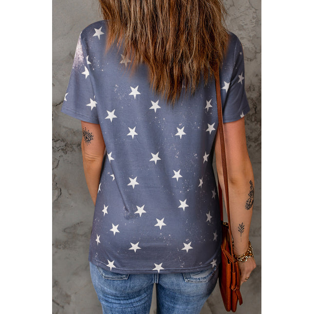 AMERICA Round Neck Short Sleeve T-Shirt