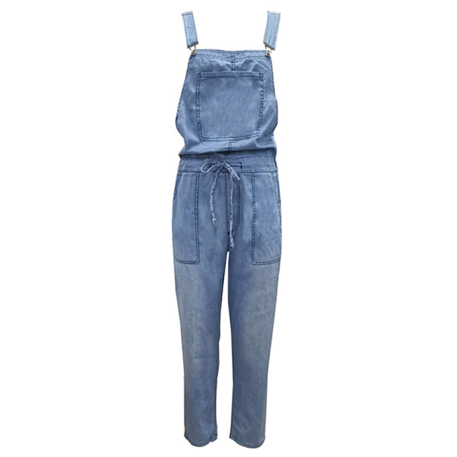 Denim Jumpsuit Loose Fashion Elastic Mid Waist Jumpsuit Women's Pants