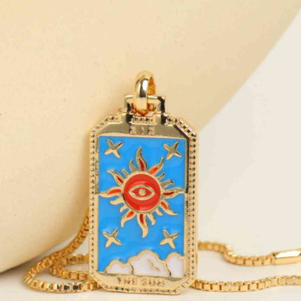 Tarot Card Pendant Copper Necklace