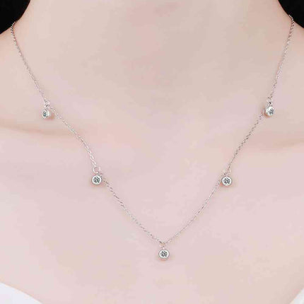 Moissanite Rhodium-Plated Necklace