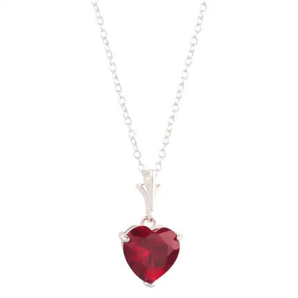 925 Sterling Silver Red Heart Pendant Necklace (partner)