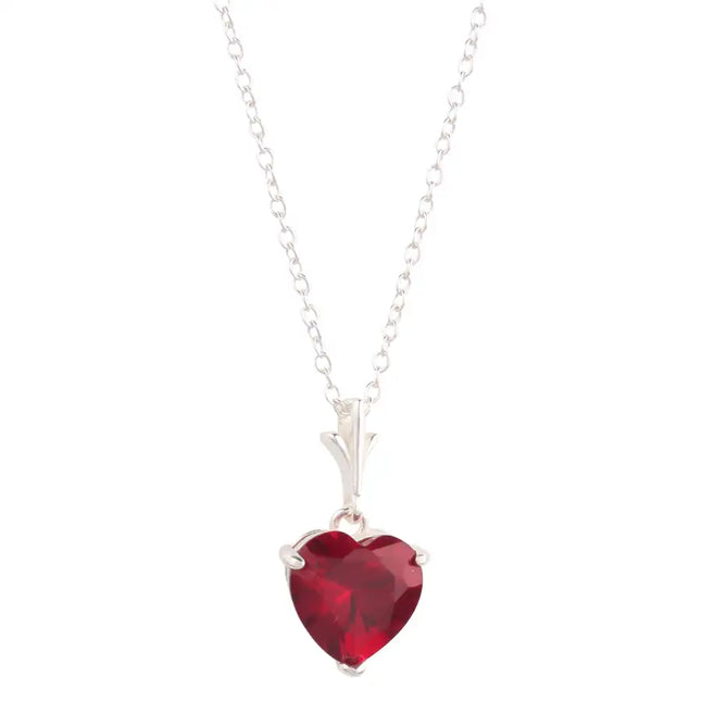 925 Sterling Silver Red Heart Pendant Necklace (Daughter)