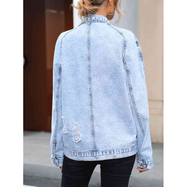 Distressed Denim Shacket