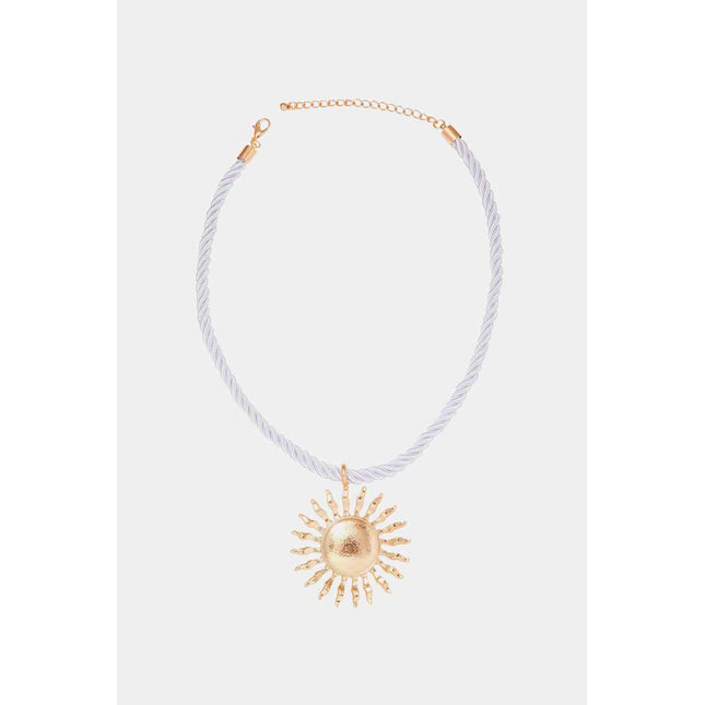 Zinc Alloy Sun Shape Pendant Necklace