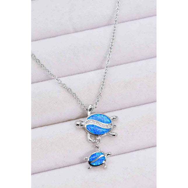 Opal Turtle Pendant Necklace