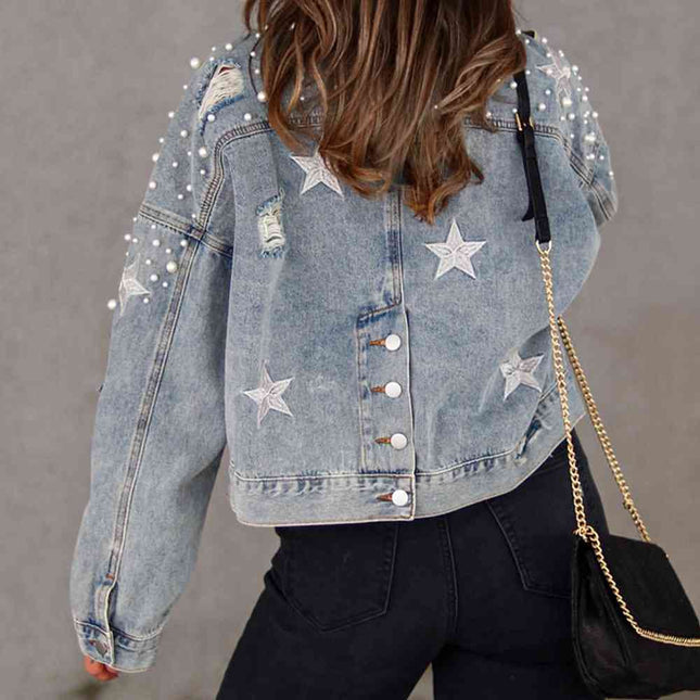 Bead Detail Denim Jacket