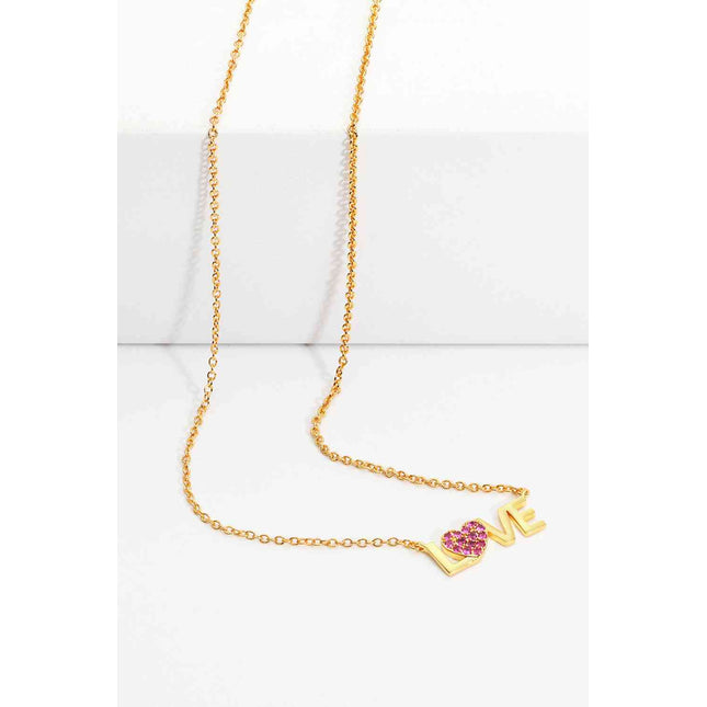 18K Gold Plated LOVE Pendant Necklace