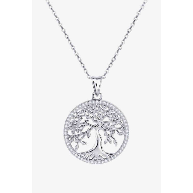 Adored 925 Sterling Silver Moissanite Tree Pendant Necklace