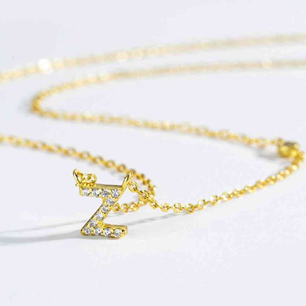 V To Z Zircon 925 Sterling Silver Necklace